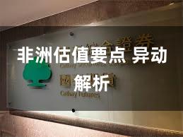 非洲估值要点 异动解析